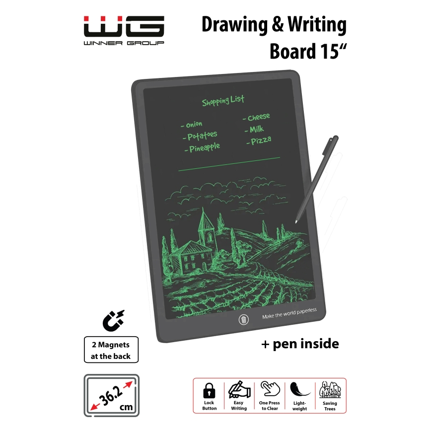 Winner Group - Electronic drawing board 15" 1xCR2032 black