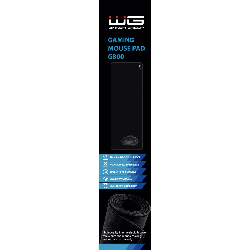 Winner Group - Gaming keyboard and mouse pad 30x80 cm black