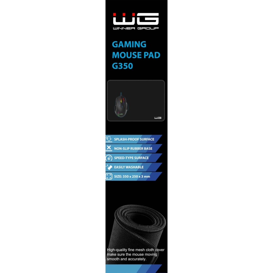 Winner Group - Gaming mouse pad 35x25 cm black