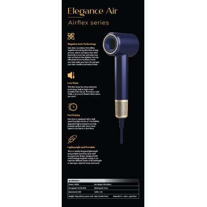 Winner Group - Hairdryer with ionizer Elegance Air 1600W/230V blue SCHUKO
