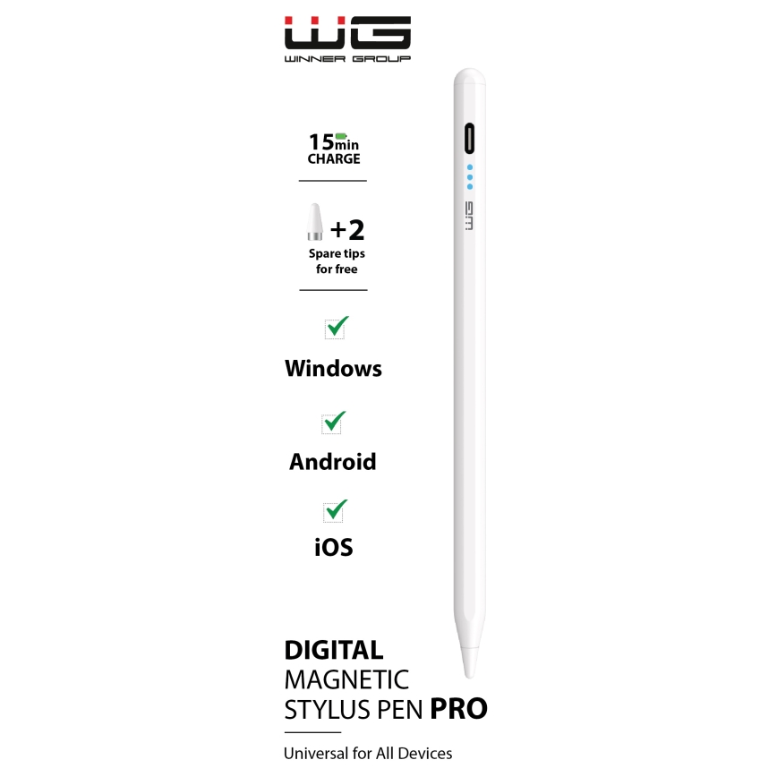Winner Group - Magnetic stylus pen white 100 mAh