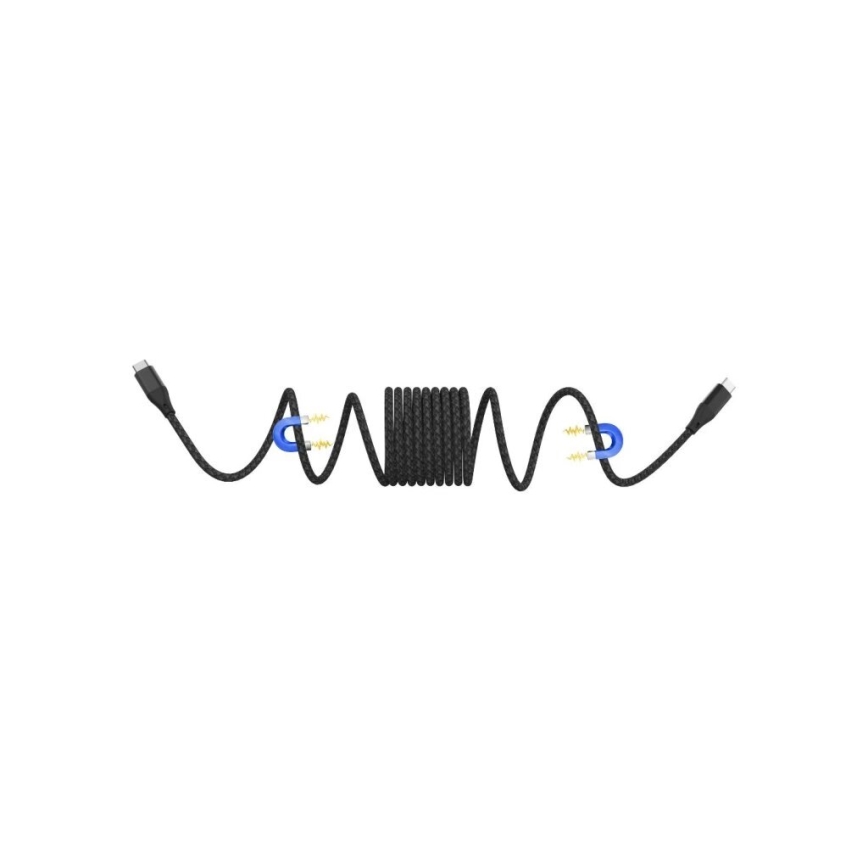 Winner Group - Magnetic USB cable USB-C / USB-C 60W 1m black