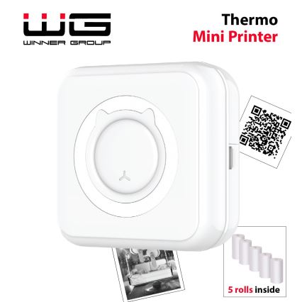 Winner Group - Mini thermal printer 800 mAh white