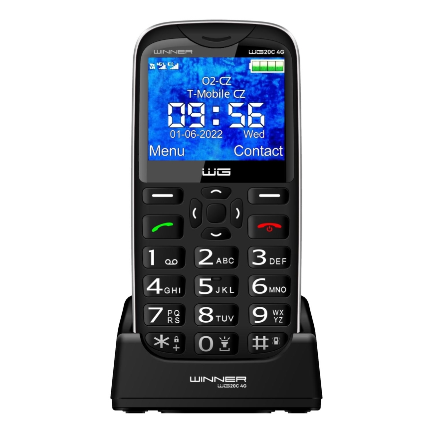 Winner Group - Mobile phone for seniors 1600 mAh black