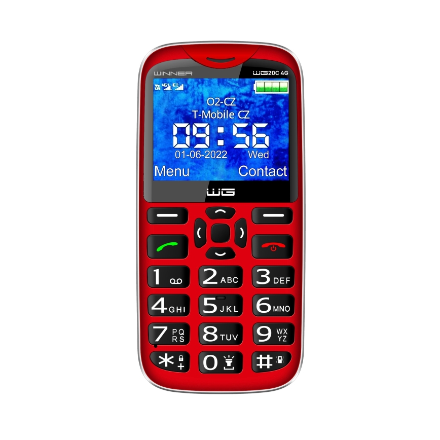 Winner Group - Mobile phone for seniors 1600 mAh red