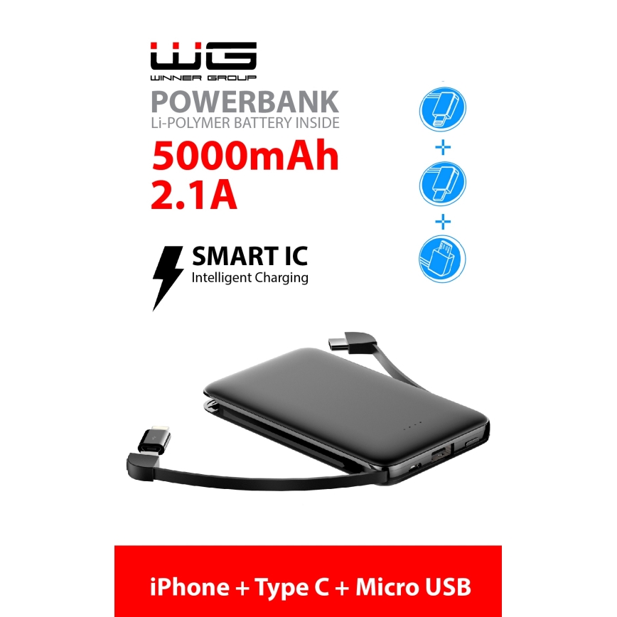 Winner Group - Power Bank 5000 mAh black
