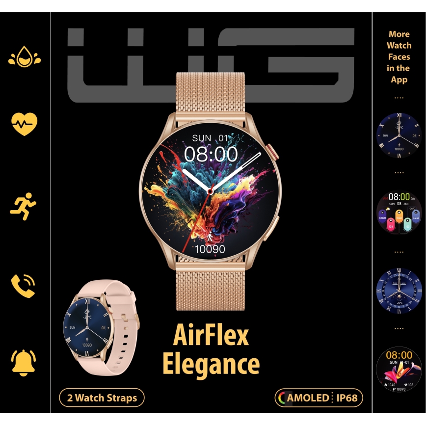 Winner Group - Smart watch AirFlex 2 Elegance 280 mAh IP68 gold