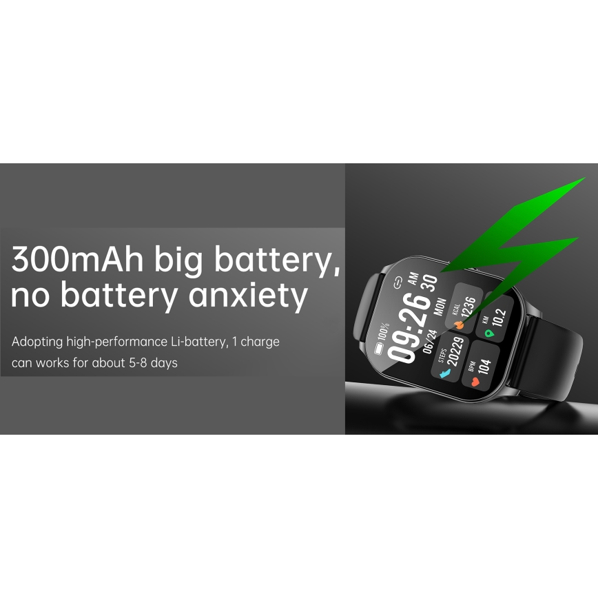 Winner Group - Smart watch AirFlexOn 300 mAh IP68 silver