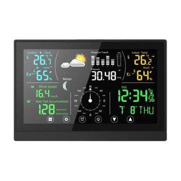 Winner Group - Touchscreen Weather Station with Color LCD Display 5V/3xAAA + 6xAA