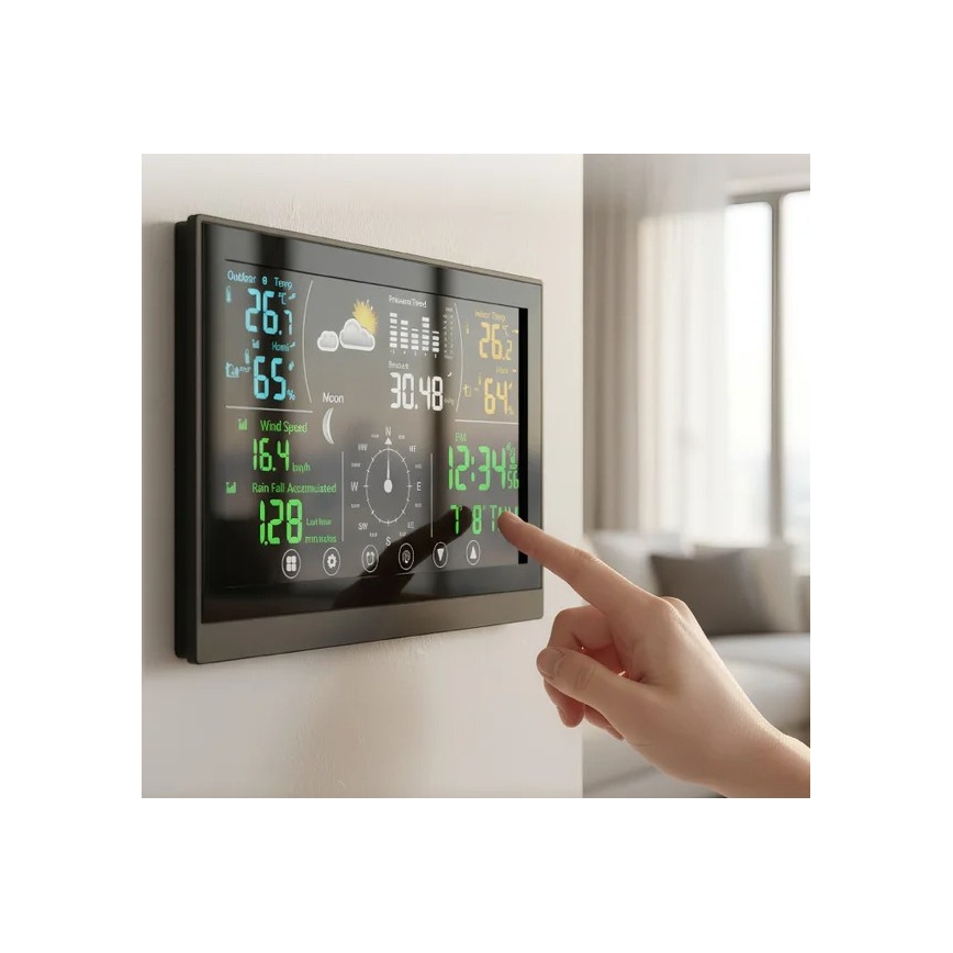 Winner Group - Touchscreen Weather Station with Color LCD Display 5V/3xAAA + 6xAA