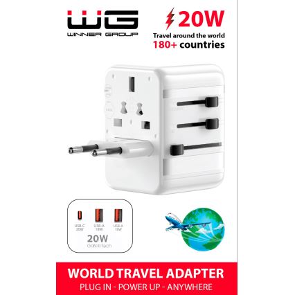 Winner Group - Travel fast charging adapter Power Delivery 20W white