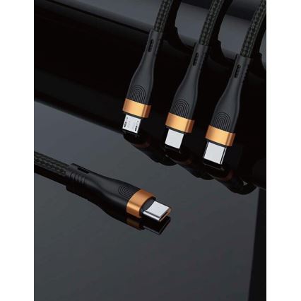 Winner Group -USB cable 3in1 USB-C / Lightning, USB-C and Micro USB 100W 1,5m black