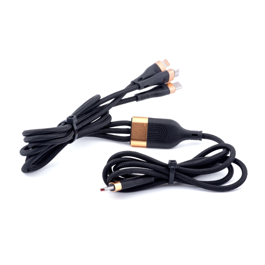 Winner Group -USB cable 3in1 USB-C / Lightning, USB-C and Micro USB 100W 1,5m black