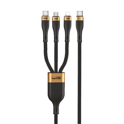 Winner Group -USB cable 3in1 USB-C / Lightning, USB-C and Micro USB 100W 1,5m black