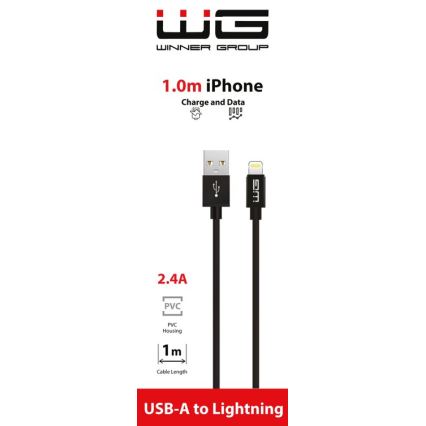 Winner Group - USB cable Lightning / USB-A 1m black