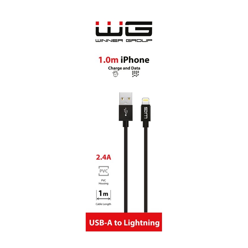 Winner Group - USB cable Lightning / USB-A 1m black