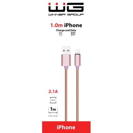 Winner Group - USB cable Lightning / USB-A 1m pink
