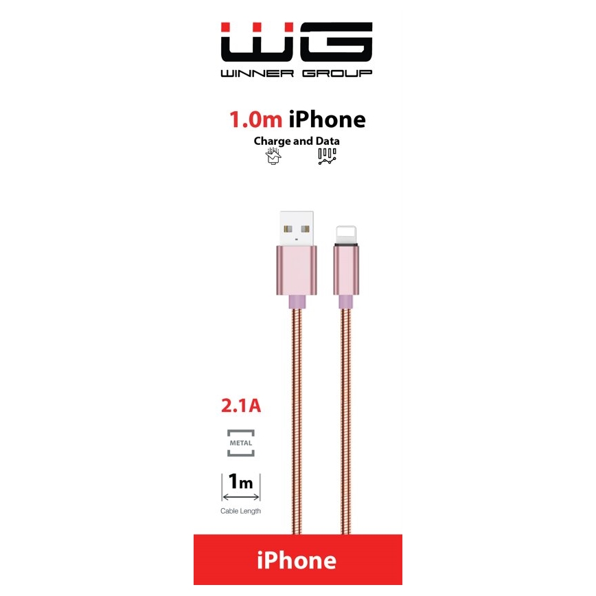 Winner Group - USB cable Lightning / USB-A 1m pink