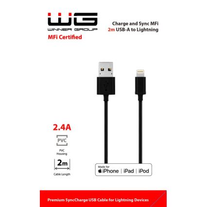 Winner Group - USB cable MFI Lightning / USB-A 2m black