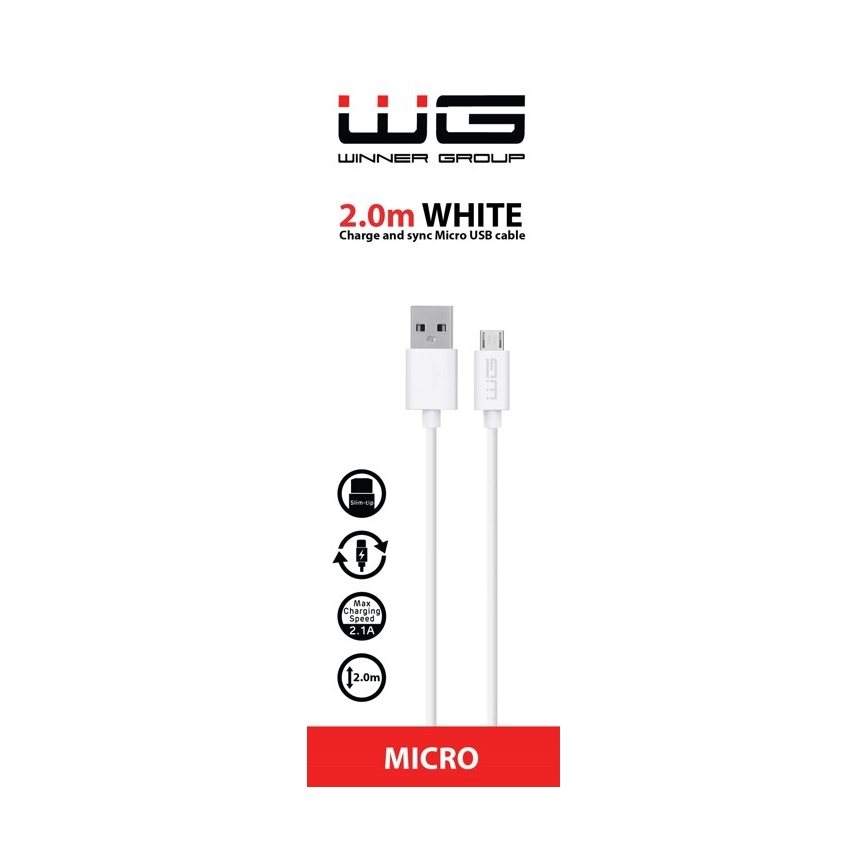 Winner Group - USB cable Micro USB / USB-A 2m white