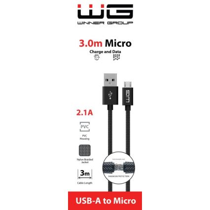Winner Group - USB cable Micro USB / USB-A 3m black