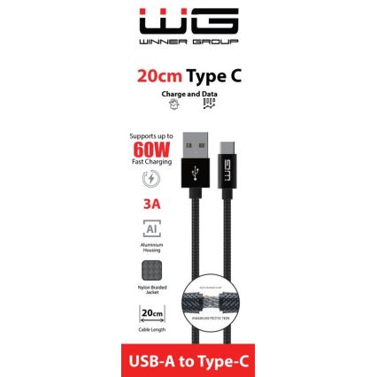 Winner Group - USB cable USB-C / USB-A 20cm black
