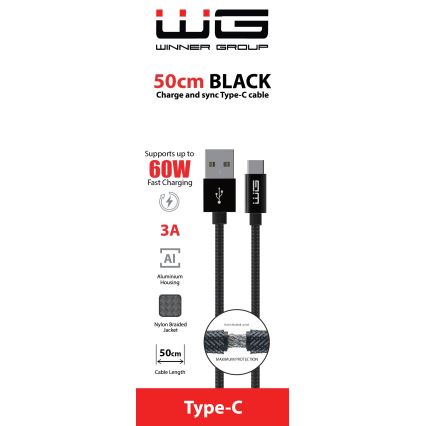 Winner Group - USB cable USB-C / USB-A 50cm black