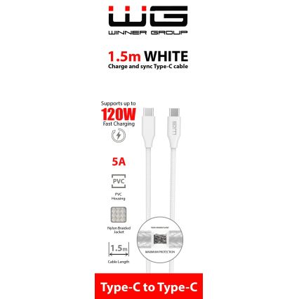 Winner Group - USB cable USB-C / USB-C 120W 1,5m white