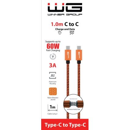 Winner Group - USB cable USB-C / USB-C 60W 1m orange