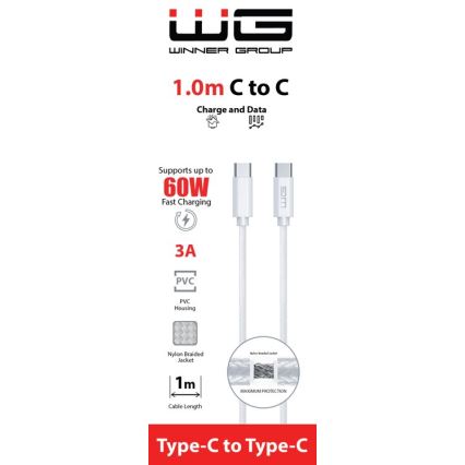 Winner Group - USB cable USB-C / USB-C 60W 1m white