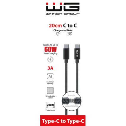 Winner Group - USB cable USB-C / USB-C 60W 20cm black