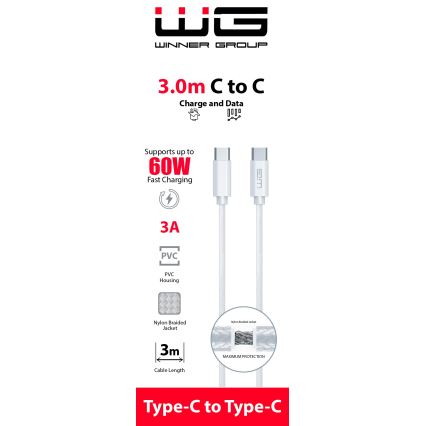 Winner Group - USB cable USB-C / USB-C 60W 3m white