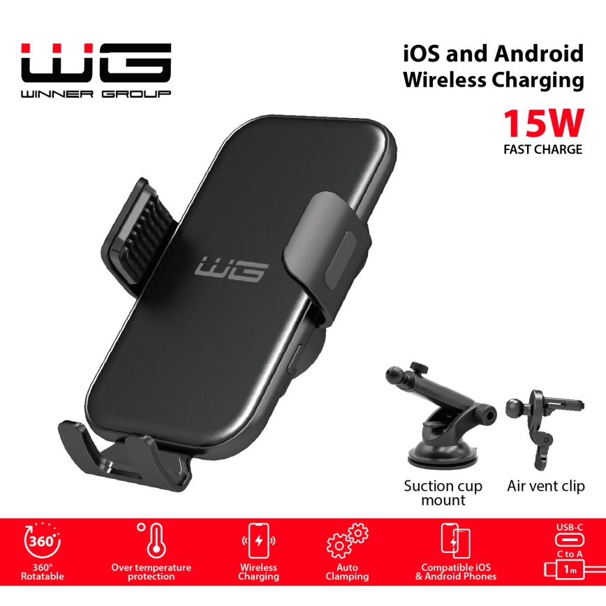 Winner Group - Wireless charger and holder for car 15W