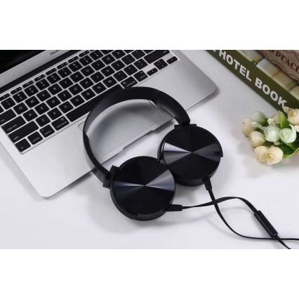Wired headphones with a microphone mini-jack C