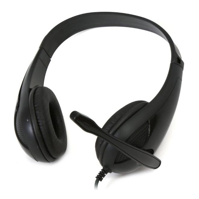 Wired headphones with microphone black