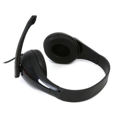 Wired headphones with microphone black