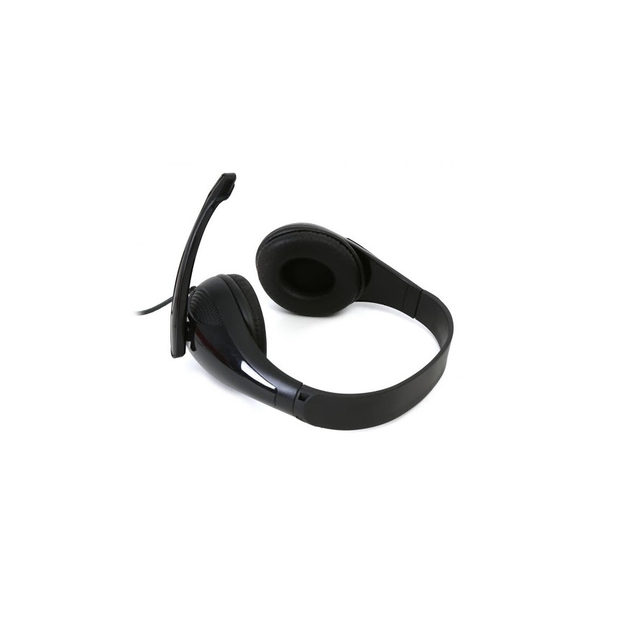Wired headphones with microphone black