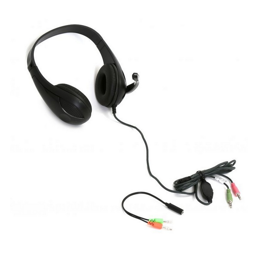 Wired headphones with microphone black