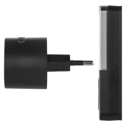Wireless 230V Plug-in Doorbell + 1× CR2032 Black