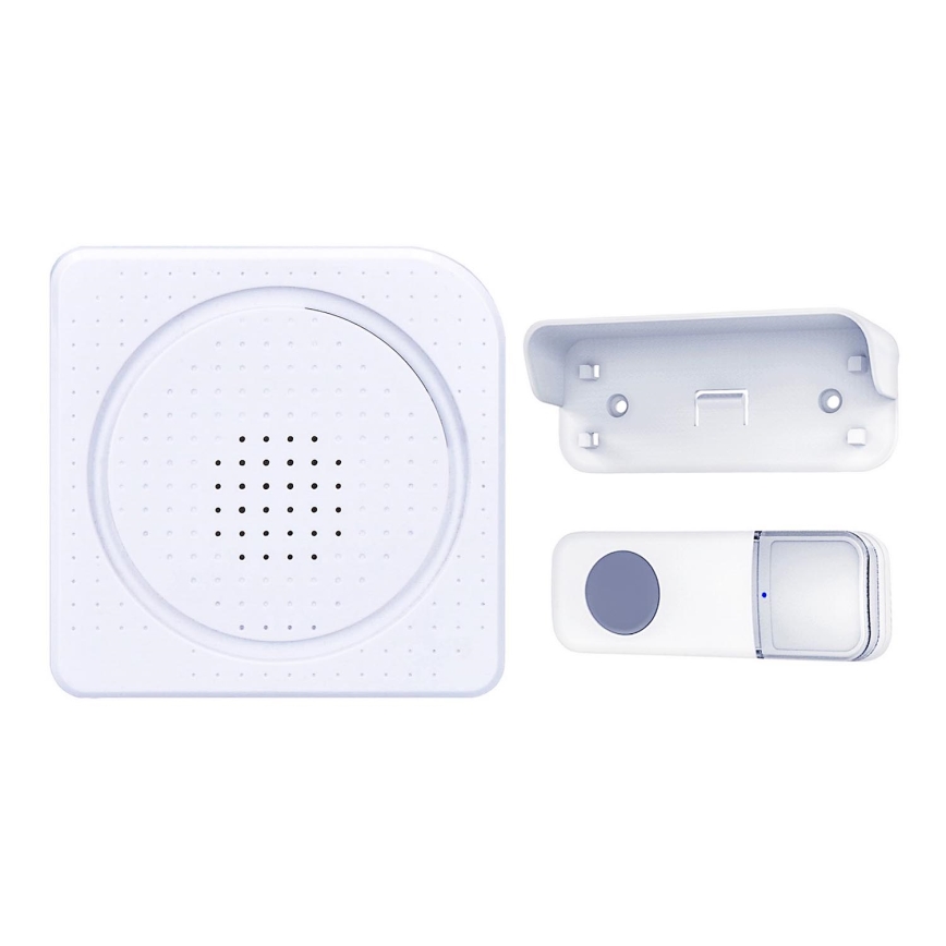 Wireless battery-powered doorbell 3xAA IP44 white