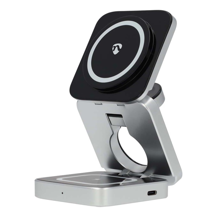 Wireless charger 3in1 15W silver