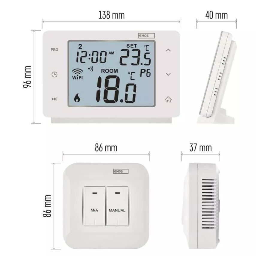 Wireless digital thermostat GoSmart 230V/16A Wi-FI Tuya