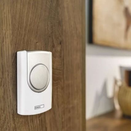 Wireless doorbell 3xAA IP44 white/silver