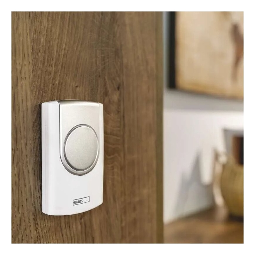 Wireless doorbell 3xAA IP44 white/silver