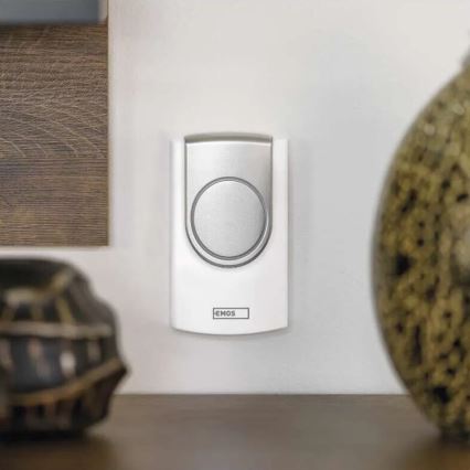 Wireless doorbell 3xAA IP44 white/silver