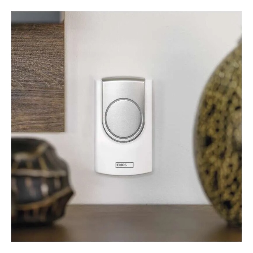 Wireless doorbell 3xAA IP44 white/silver