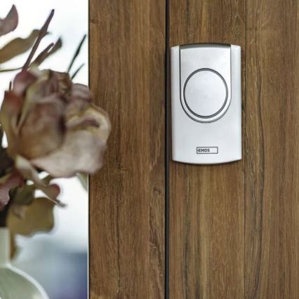 Wireless doorbell 3xAA IP44 white/silver