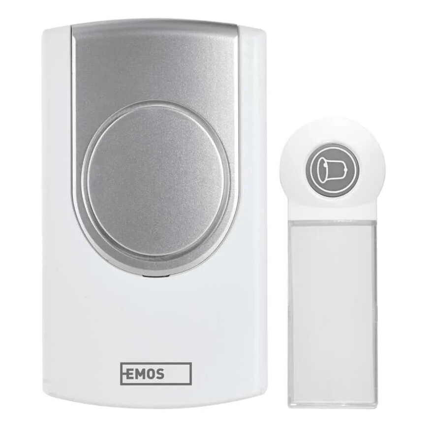 Wireless doorbell 3xAA IP44 white/silver