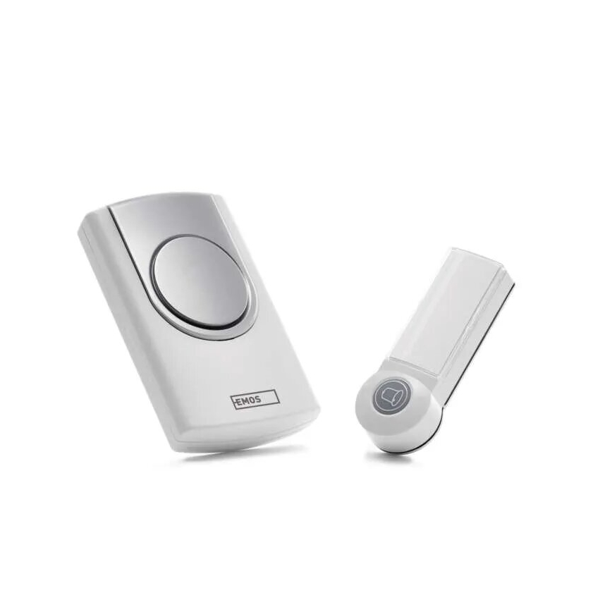 Wireless doorbell 3xAA IP44 white/silver