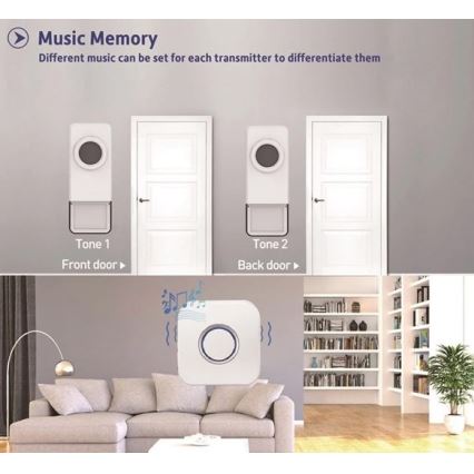 Wireless doorbell 3xAAA IP55 black